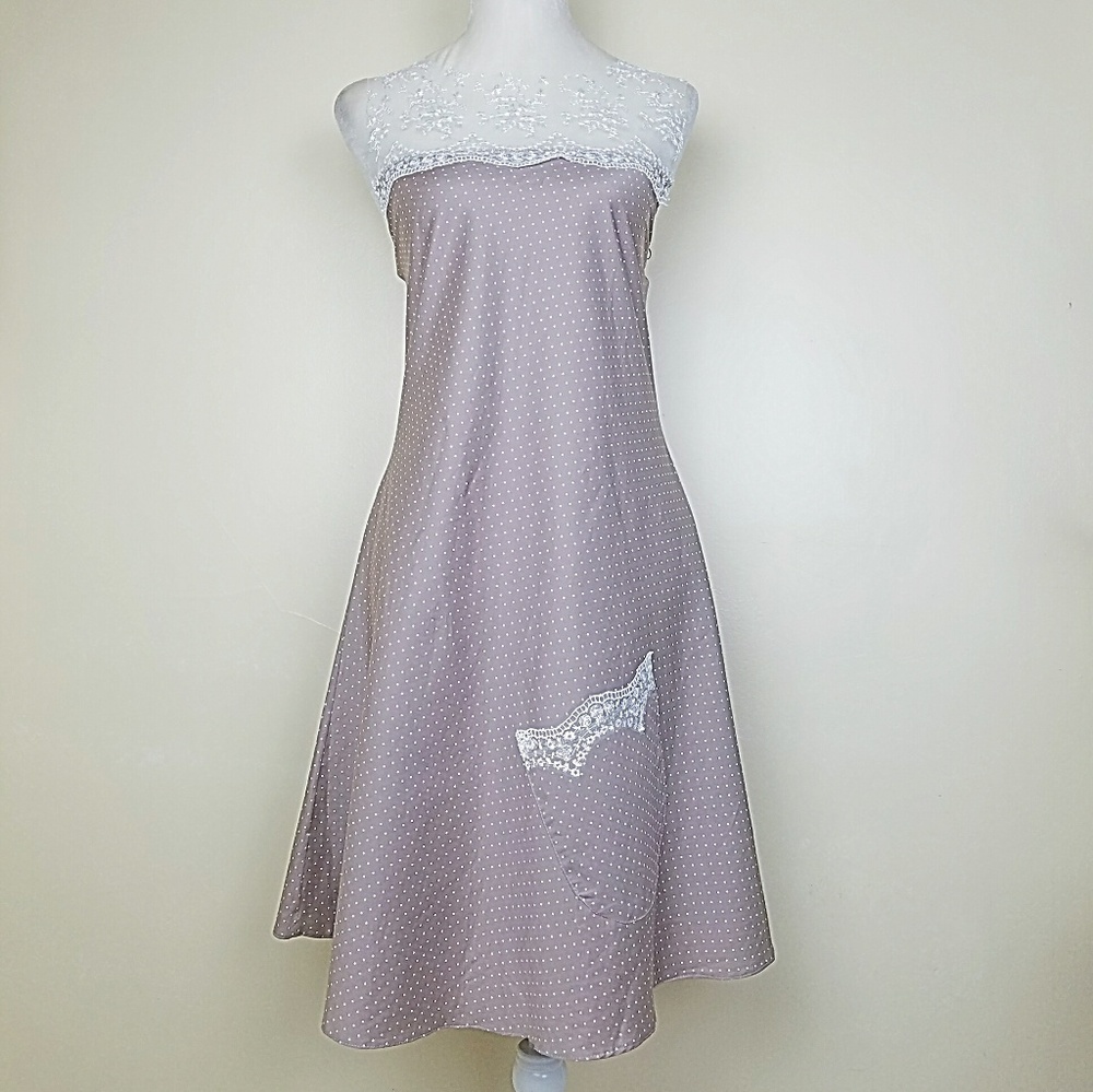 Demoda Polka Dot and Lace Dress Size Med